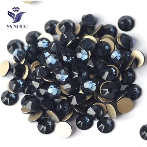 YANRUO 2088NoHF All Sizes Montana Flat Back Glass Crystal Non Hotfix Rhinestones Cold Fixation Strass Nail Art Decorations