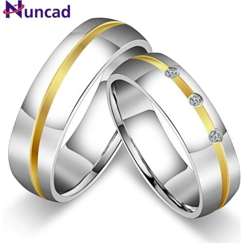 Japan and South Korea Creative Couple Fashion Room Gold Micro zircon Stainless Steel Ring
