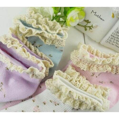 Apparel Accessories Womens Sock cotton color jacquard lace little flower summer low cut ped sock 10 pair / lot mix 996335