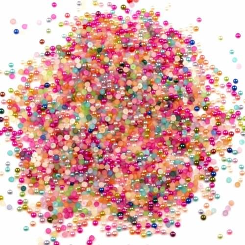 5000Pcs 3mm Mixed Half Roud Pearl Beads FlatBack Scrapbook decoration Craft Cabochon Kawaii DIY Embellishments Accessories