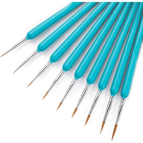 9 Pcs/Set Fine Detail Paint Brush Miniature Small Brushes for Painting Micro Artist Paints Brush Set School/Art Supplies