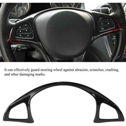 Car Steering Wheel Frame Carbon Fiber Trim Cover for Benz C E GLC Class W205 W213 X253 2016-2018