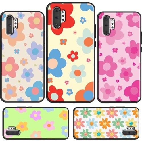 Groovy Pastel Flowers Bloom Daisies Case For Samsung Galaxy S10 S8 S9 S20 S21 Plus Note 20 Ultra 10 9 S10e S20 FE Phone Cover