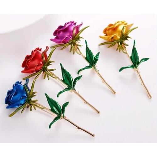 Accessory Brooch Unisex Gold Rose Collar Pin