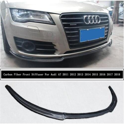 For Audi A7 2011 2012 2013 2014 2015 2016 2017 2018 Carbon Fiber Front Bumper Diffuser Lip Spoiler High Quality Car Accessories