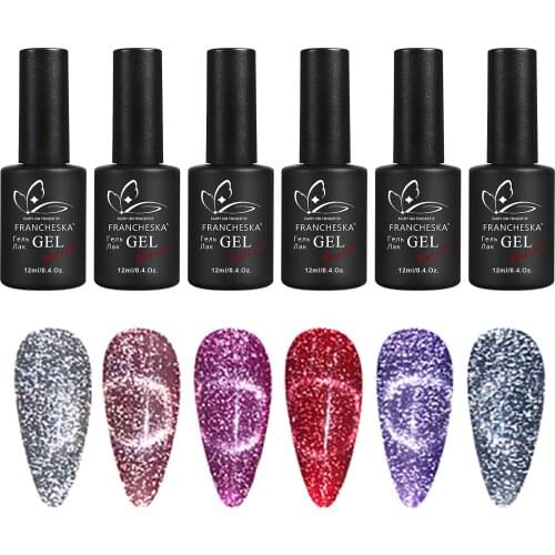 6pcs Cat Eye Series Nail Gel Polish Reflective Gel Nail Polish Set 12ml Bright Megnetic Long Lasting Varnish UV LED Nail Lacquer