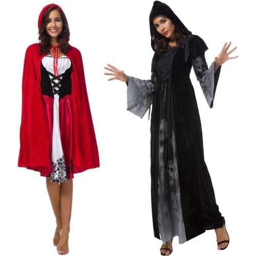 Zombie Cosplay Ghost Halloween Costumes For Women Carnival Party Performance Black Witch Dress Scary Costume