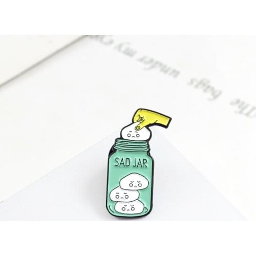 Fashion Sweet Cute Expression Food Put Into Bottle Alloy Enamel Brooch Badge Pin Backpack Punk Accessories Woman Jewelry Gift