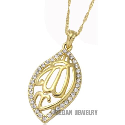 Muslim allah crystal pendant & necklace for women & men, charm Islam Gift & Jewelry