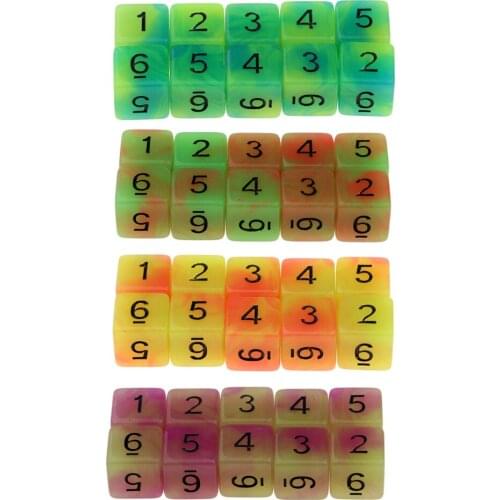 10PCS 6-sided Dice Set Dice Family 6-Sided Game Dice for TRPG Cup Board Game