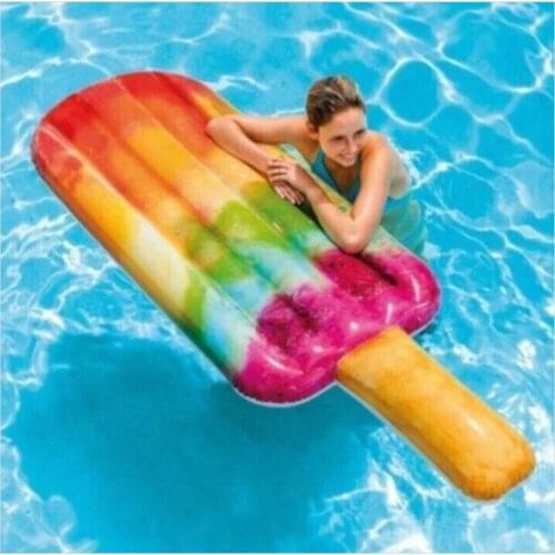 Fun Shaped Ice Cream Figured Summer Inflatable Swimming Pool Water Hammock Air Mattresses Cushion Beach Sports Lounger 190x76 Cm