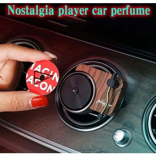Nostalgic Black Rubber Disc Player Air Freshener Car Smell Conditioning Vent Outlet Perfume Clip Fresh Aromatherapy Fragrance
