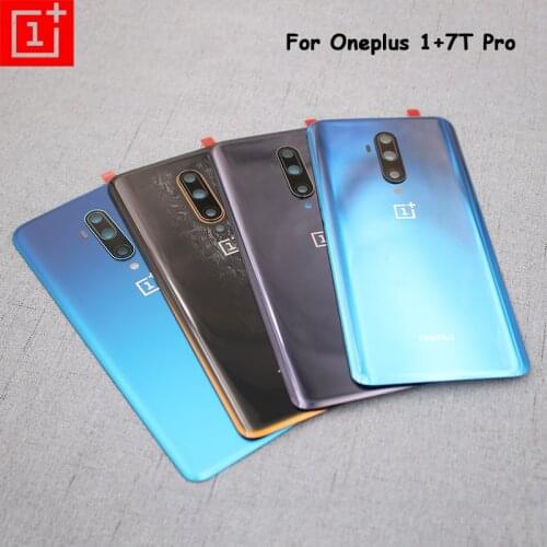 Original 6.67" Oneplus Battery Back Cover Rear Door Housing Replacement Repair Parts For One Plus 1+ 7T Pro +Camera Lens & Logo
