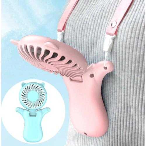 Adjustment Mini Summer Hand Free Neck Lanyard Hanging USB Cooling Fan Air Cooler Humanized design feel comfortable