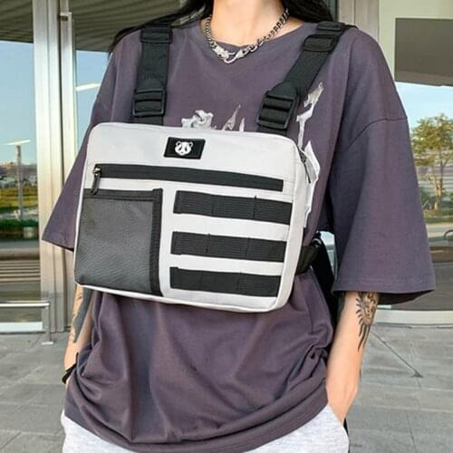 Tactical Chest Rig Bags For Men StreetWear Casual Canvas Male Chest Bag Fashion Hip Hop Waist Packs Street Boy Bag