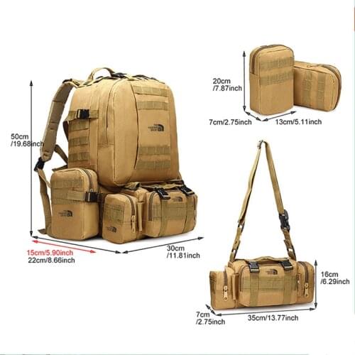 50L Tactical Military Outdoor Shoulders Package Waterproof Nylon Backpack Trekking Climbing High Capacity Travelling Bag X167