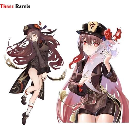 Three Ratels A325 Hu Tao Genshin Impact For Car Door Safety Sticker Auto Accessories Sunscreen &Anti-Scratch Vinyl Decal
