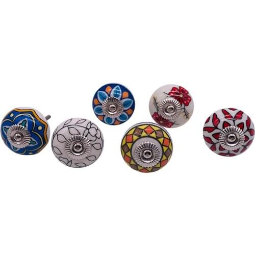 Vintage Look Flower Ceramic Knobs Door Handle Cabinet Drawer Cupboard Pull Handle for Kitchen, Wardrobe Antique Bronze Hardware