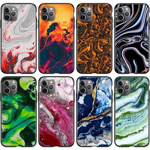 Lava Abstract Pattern Silicone Cover For Apple IPhone 12 Mini 11 Pro XS MAX XR X 8 7 6S 6 Plus 5S SE Phone Case