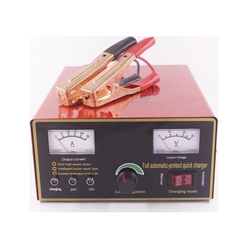 New 110-250V Truck Motorcycle Car Battery Charger Intelligent Pulse Repair Battery Charger 12V/24V