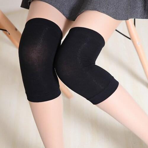 Winter Knee Brace Pad Women Solid Color Thermal Knee Sleeve Leg Warmer Protector