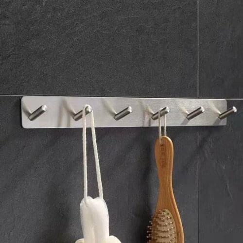 047 Stainless Steel Robe Hooks Brushed Single Row Towel Hooks Clothes Hooks Door Hooks Bathroom Wall Hanger Hook Hardware