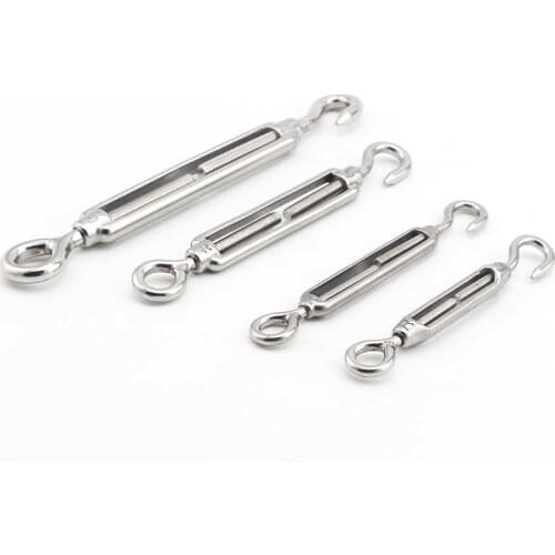 1Pcs M4 M5 M6 M8 M10 Stainless Steel 304 Adjust Chain Rigging Hooks & Eye Turnbuckle Wire Rope Tension Device Line Oc Oo Cc Type