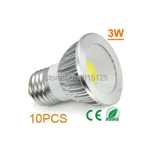 10pcs 3W led cob spotlight E27 Spot light LED Lamp High power lamp AC 85~265V + free shipping
