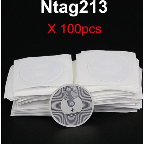 100pcs Ntag213 NFC Tags 13.56MHz ISO14443A NFC Sticker NTAG213 All NFC Phone Available Adhesive Labels RFID Key Token