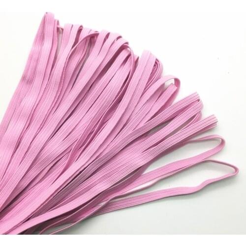 5yards/lot 1/4" 6mm Pink Multirole Thickening Satin Elastic Band Trim Sewing Spandex Lace Trim