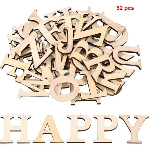 52pcs/set Mixed Arts Crafts Scrapbooking Decoration Numbers Wooden Letters Home DIY Alphabet Patchwork Word Handmade Educational