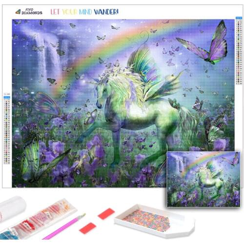 5D DIY Diamond Embroidery Unicorn Rhinestone Picture Diamond Painting Butterfly Full Drill Mosaic Picture Cross Stitch Kit Art