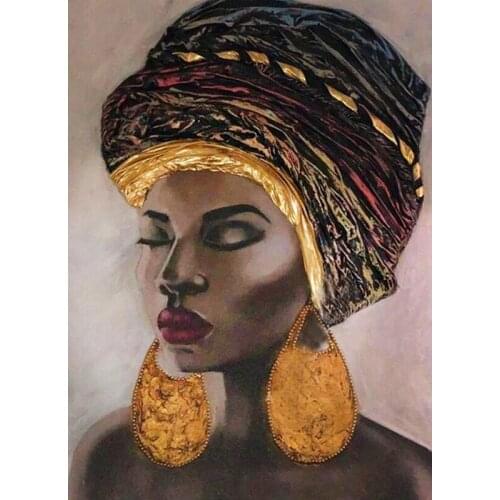 5d diamond painting fashion african girl Diy full square drill diamond embroidery round diamond mosaic icon rhinestoneZP-692