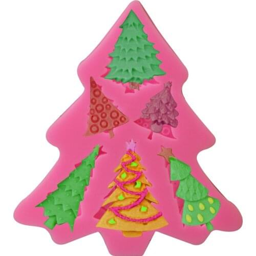 6 Christmas tree shape silicone mold fondant cake baking decoration chocolate mold glue drop handmade gypsum soap mold