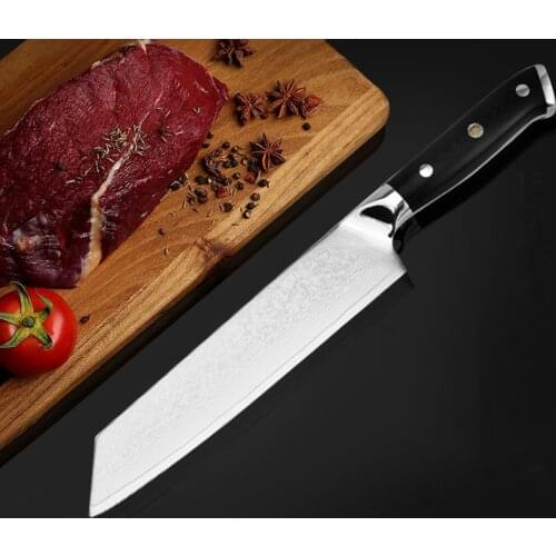 8 Inch Chefs Knife Damascus Steel Sharp Cleaver Chopping Knife Meat Vegetable Slicing Japan Santoku Knives