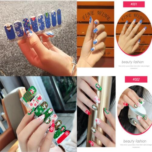 9 Styles Colorful Nail Polish Strips 3D Nail Sticker Nail Care Christmas Gift