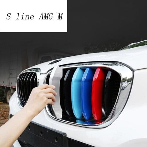 Car Styling For BMW X3 G01 X4 front Middle Grill Grids Trim Bumper Sticker Cover Auto head Modification Sports style Accessories