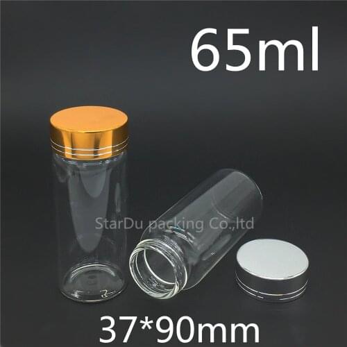 Free shipping 480pcs 37*90mm 65ml High-quality screw neck glass bottle for vinegar or alcohol,carft/storage candy bottles
