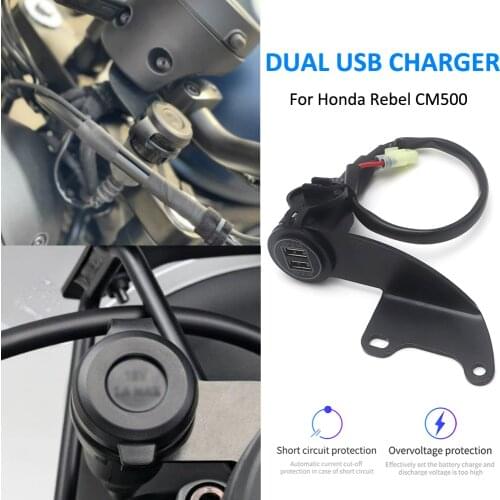 Dual USB Charger Cigarette Lighter Adapter Phone Charger Double USB Port For Honda Rebel CMX500 CMX 300 500