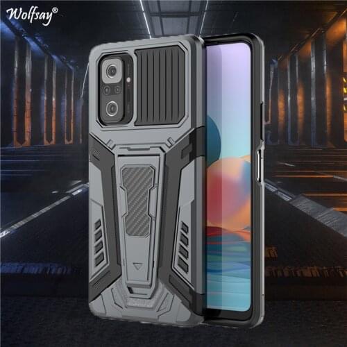 For Xiaomi Redmi Note 10 Pro Case Silicone Protective Holder Funda Armor Bracket For Redmi Note 10 Pro Cover Case Note 10 5G