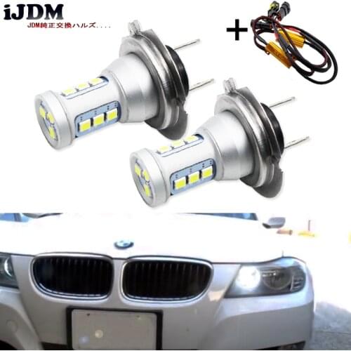 IJDM White CANBUS H7 LED Daytime Running Light For BMW E82/E88/F20 1 Series, E90/E91 3 Series, E60/F10 5 Series, E84 X1, F25 X3