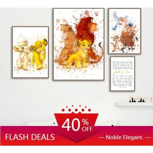 Canvas painting The Lion Family Nordic Posters and Christmas Prints Nursery Wall Decor Kids Cartoon Wall Art Pictures Canvas Pai