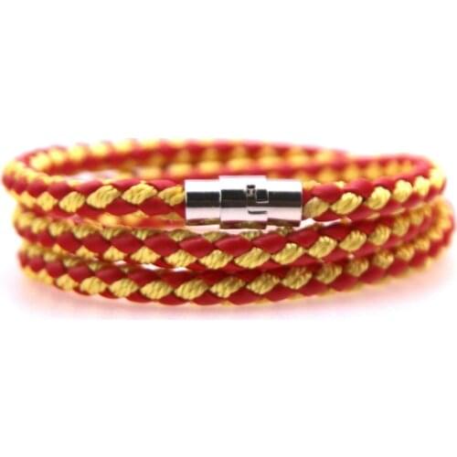 Fashion Spain Flag Leather Team Bracelet Men High Quality Football Fans Couples Gift Jewelry 3 laps Charm Bracelet