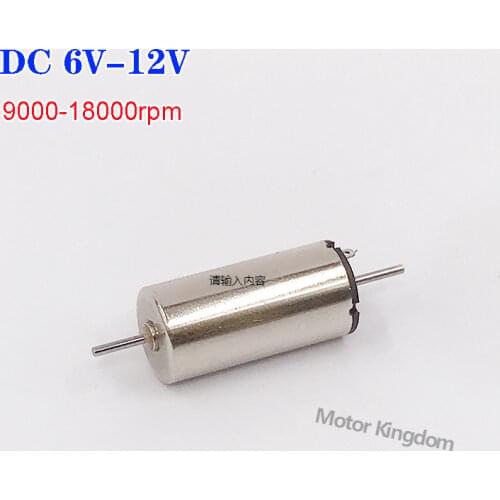 1020 10mm*20mm Strong magnetic Mini Coreless Dual Shaft DC Motor 6V 9V 12V 18000rpm High Speed Engine DIY RC Rail Train