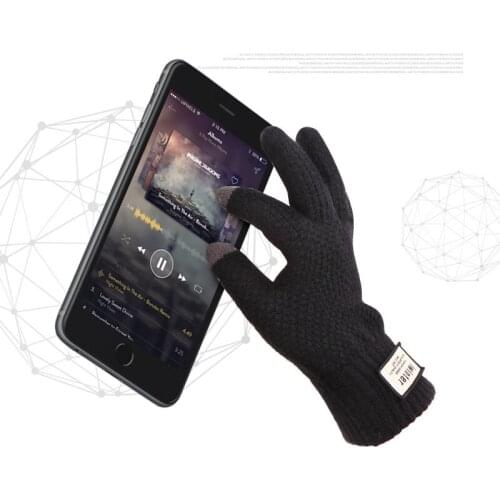 Winter Autumn Men Knitted Gloves Touch Screen High Quality Male Thicken Warm Wool Cashmere Solid Gloves Men Mitten outdoor tool