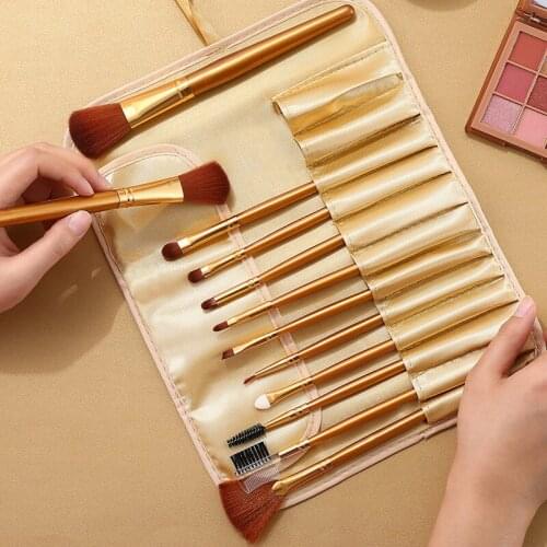 12 PCs Makeup Brushes Set Color Eye Shadow Blending Foundation Blush Mascara Brush Makeup Brush Beauty Tools Makeup Brush Set