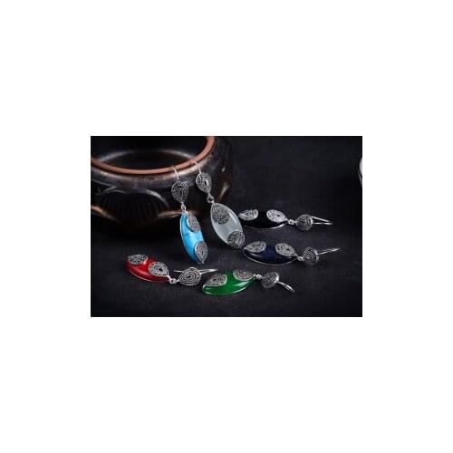 NEW 5 choices New Trend Women Genuine 925 Silver Natural Stone Marcasite Earrings