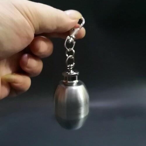 NEW Stainless Steel Waterproof Mini Flagon Pill Box Case Medicine Bottle Container