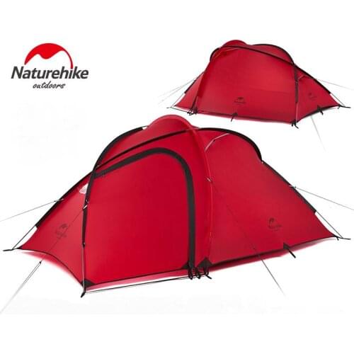 Naturehike Hiby 3 4 Person 20D 40D Nylon Waterproof Camping Tent Two-Way Door Open One Room And One Hall Outdoor Tents PU3000mm