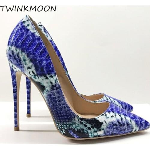 Sexy Sneak Print Lady Shoes Supper Thin Heel Stiletto Footwear Female Shoes High Heels Fashion Prom Party Shoes Hot Selling